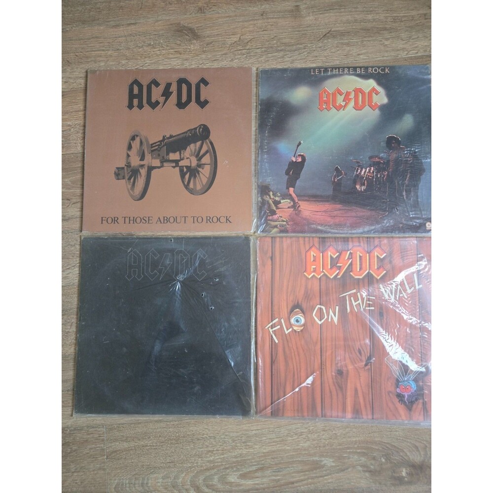 AC/DC Vinyl Albums Set of 4 Back In Black Fly On The Wall Those About to Rock